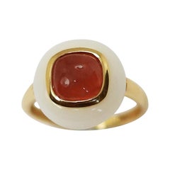 Antonini Porto Cervo Ring in 18 Karat Rose Gold Moonstone and Rhodochrosite