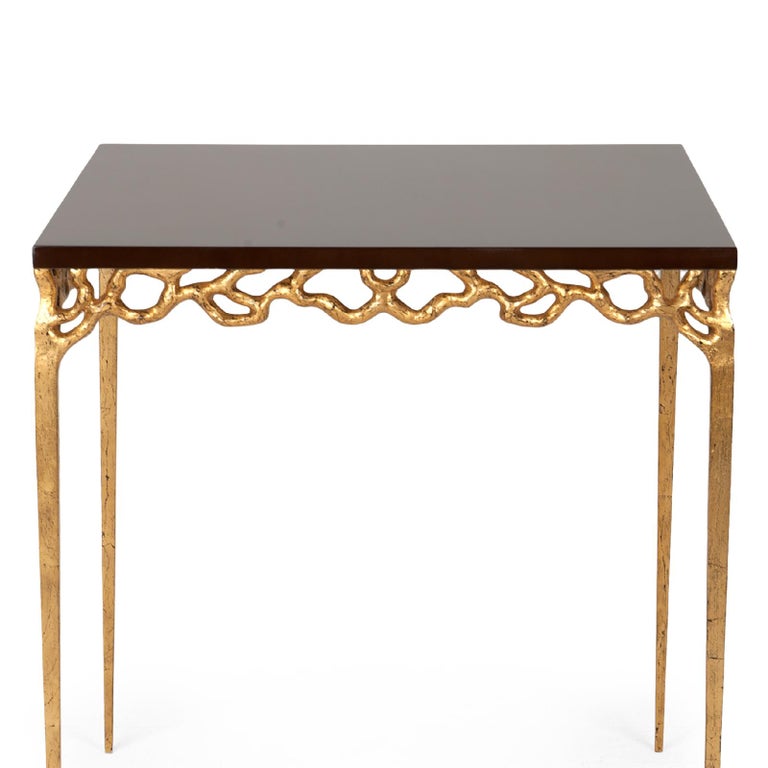 Antonini Side Table with Antique Gold Paint at 1stDibs