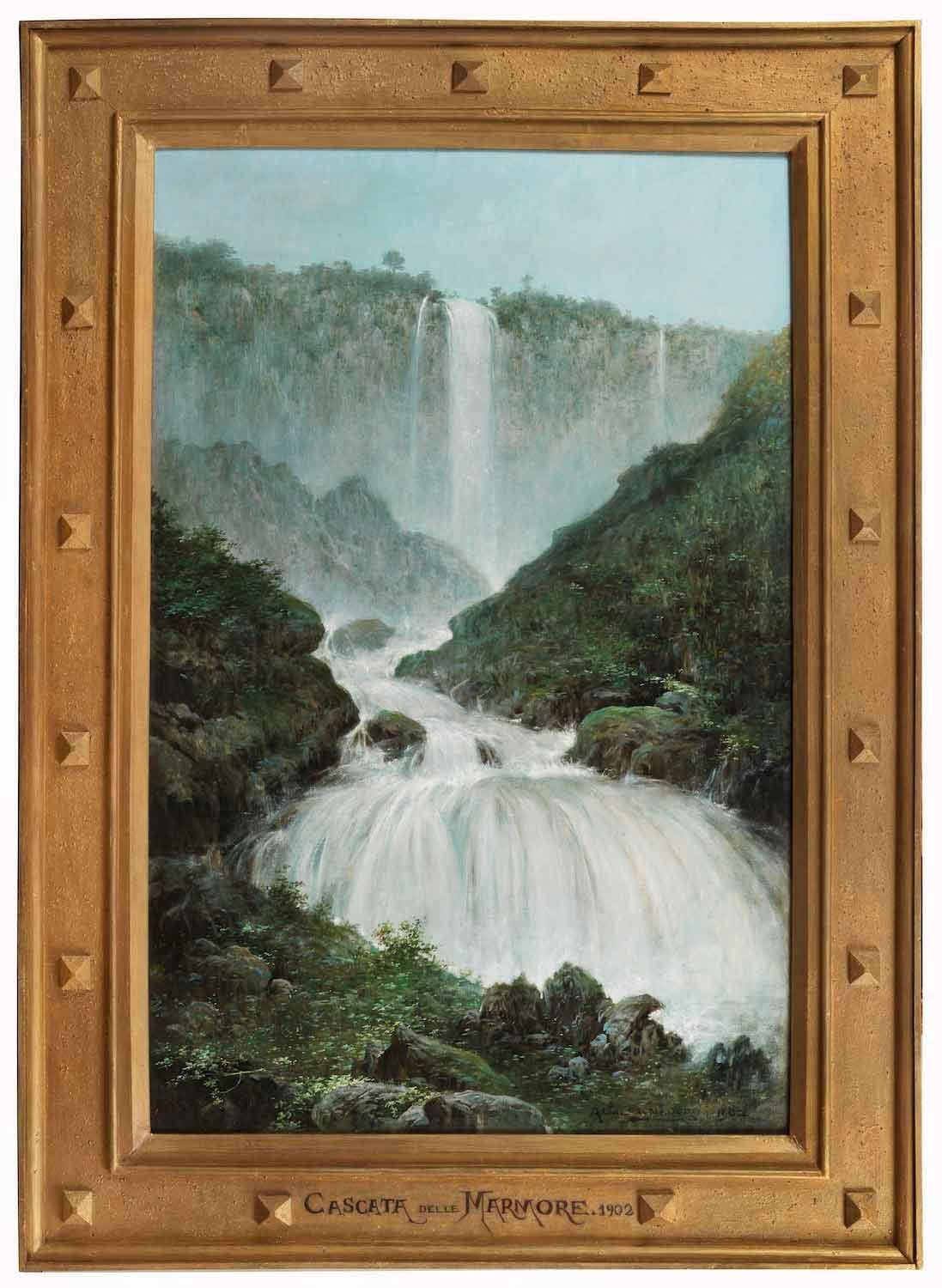 Antonino Calcagnadoro Landscape Painting - Marmore Falls