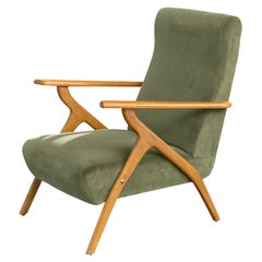 Antonino Gorgone, Sedia da salotto, Wood, Velluto, Italia, anni '50