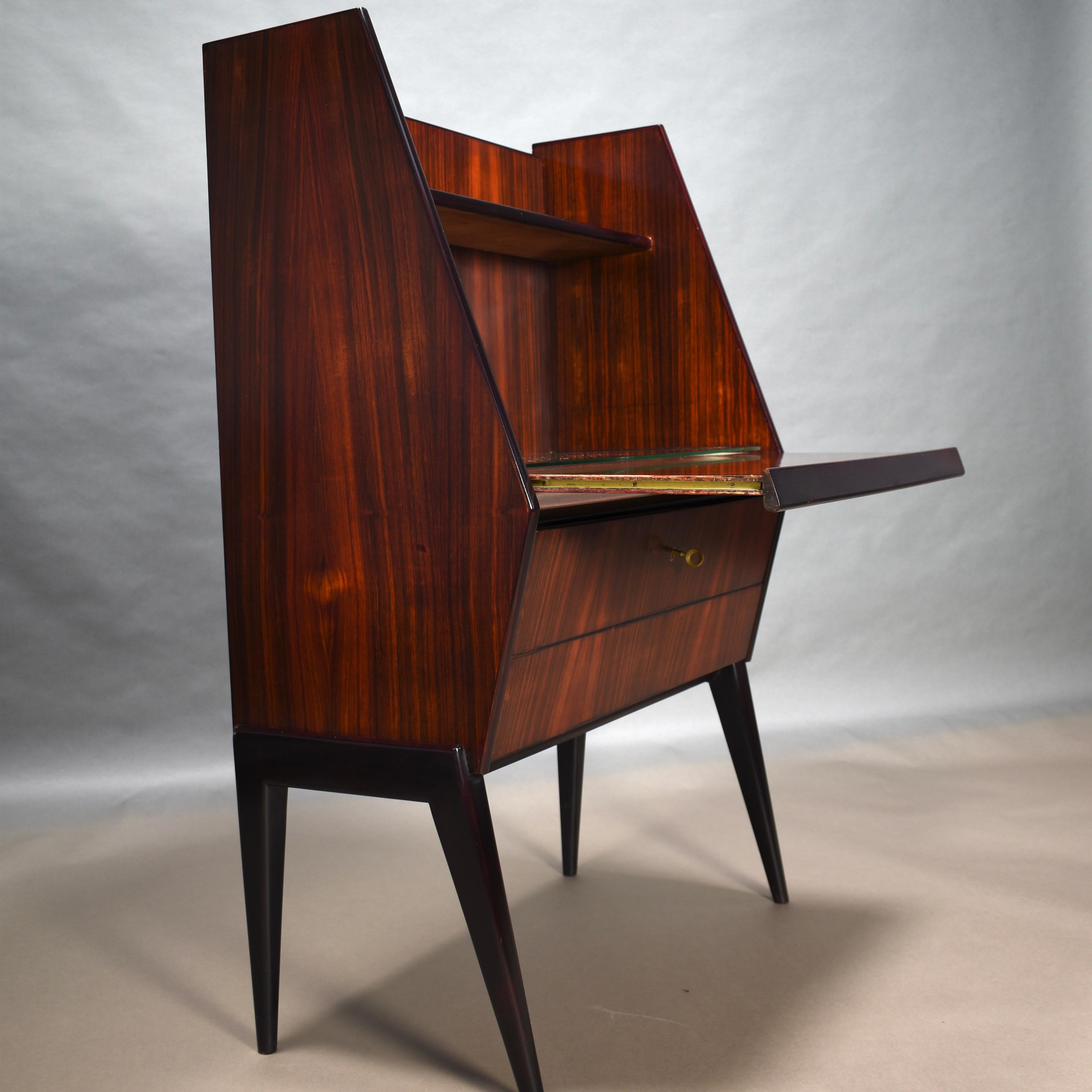 Mid-Century Modern Antonino Gorgone Midcentury Secretaire / Desk Cabinet, Italy, circa 1950 For Sale