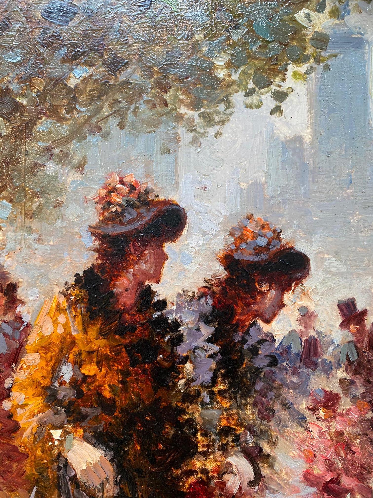 Scena impressionista di donne di Antonino Pecoraro - Olio su tela 50x60 cm 6
