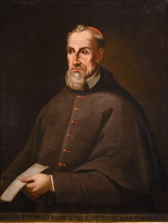 Portrait Cardinal Barberini Alberti Paint Oil on canvas 17th Century Old master