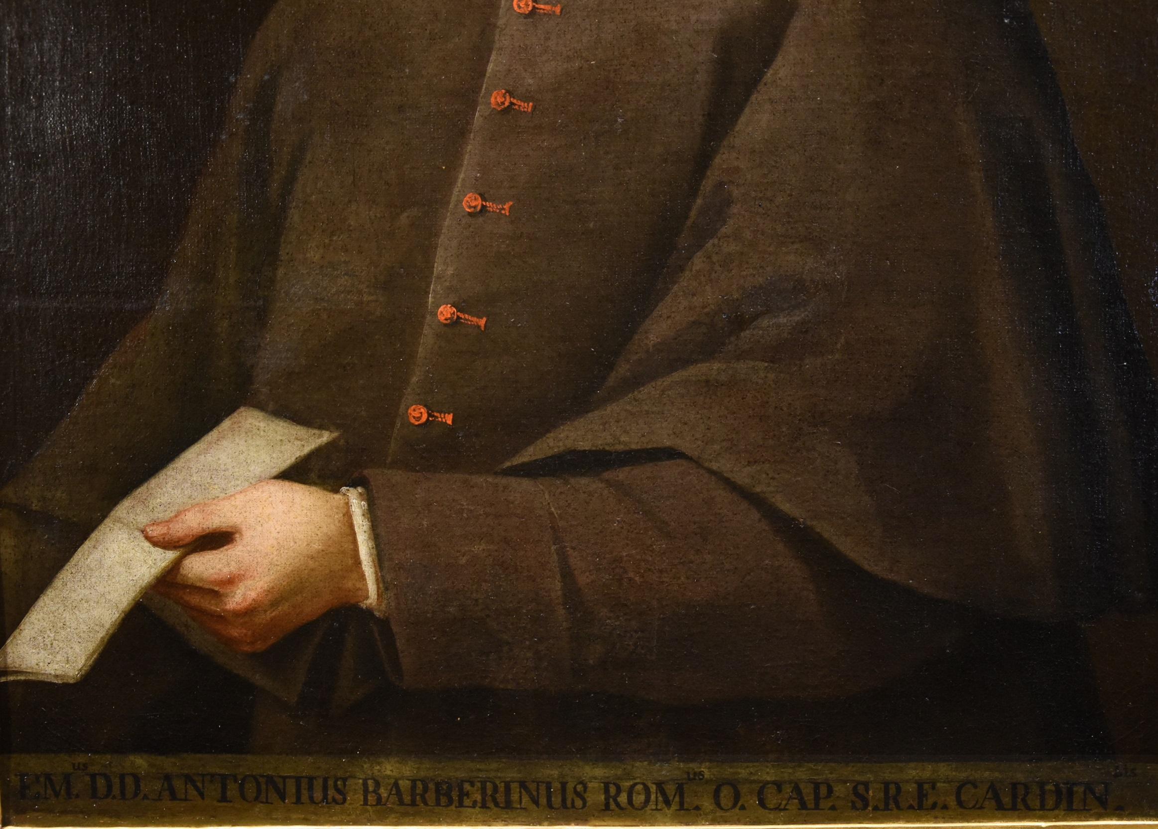 Portrait Cardinal Barberini Alberti Paint Oil on canvas 17th Century Old master For Sale 1