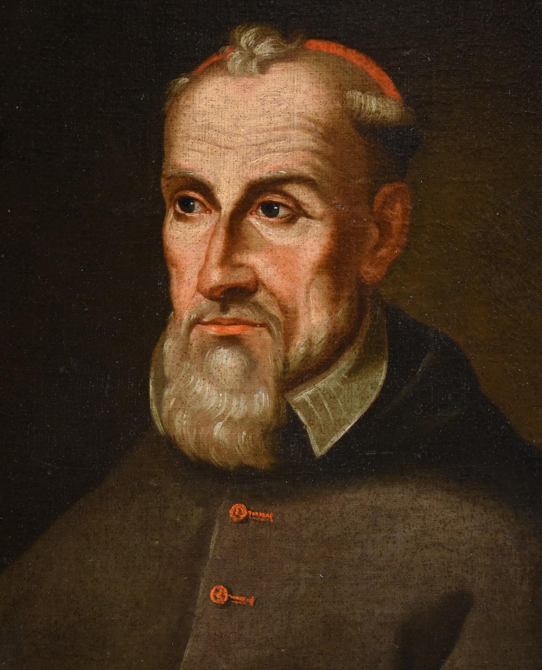Portrait Cardinal Barberini Alberti Paint Oil on canvas 17th Century Old master For Sale 5