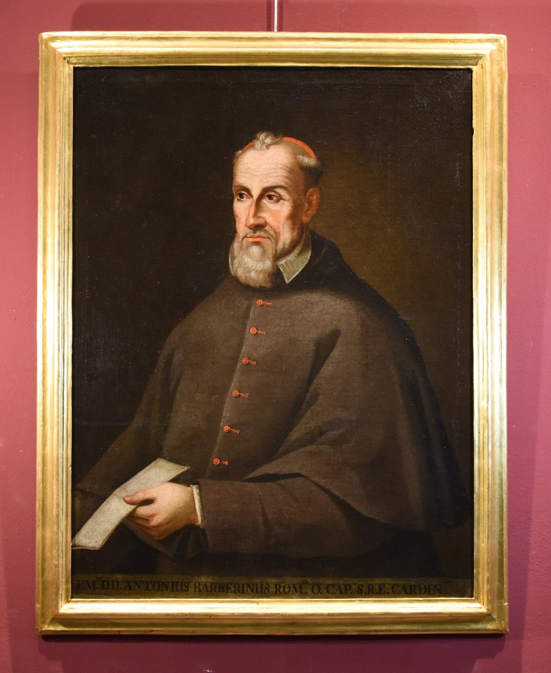 Portrait Cardinal Barberini Alberti Paint Oil on canvas 17th Century Old master - Painting by Antonio Alberti (1603 - 1649)