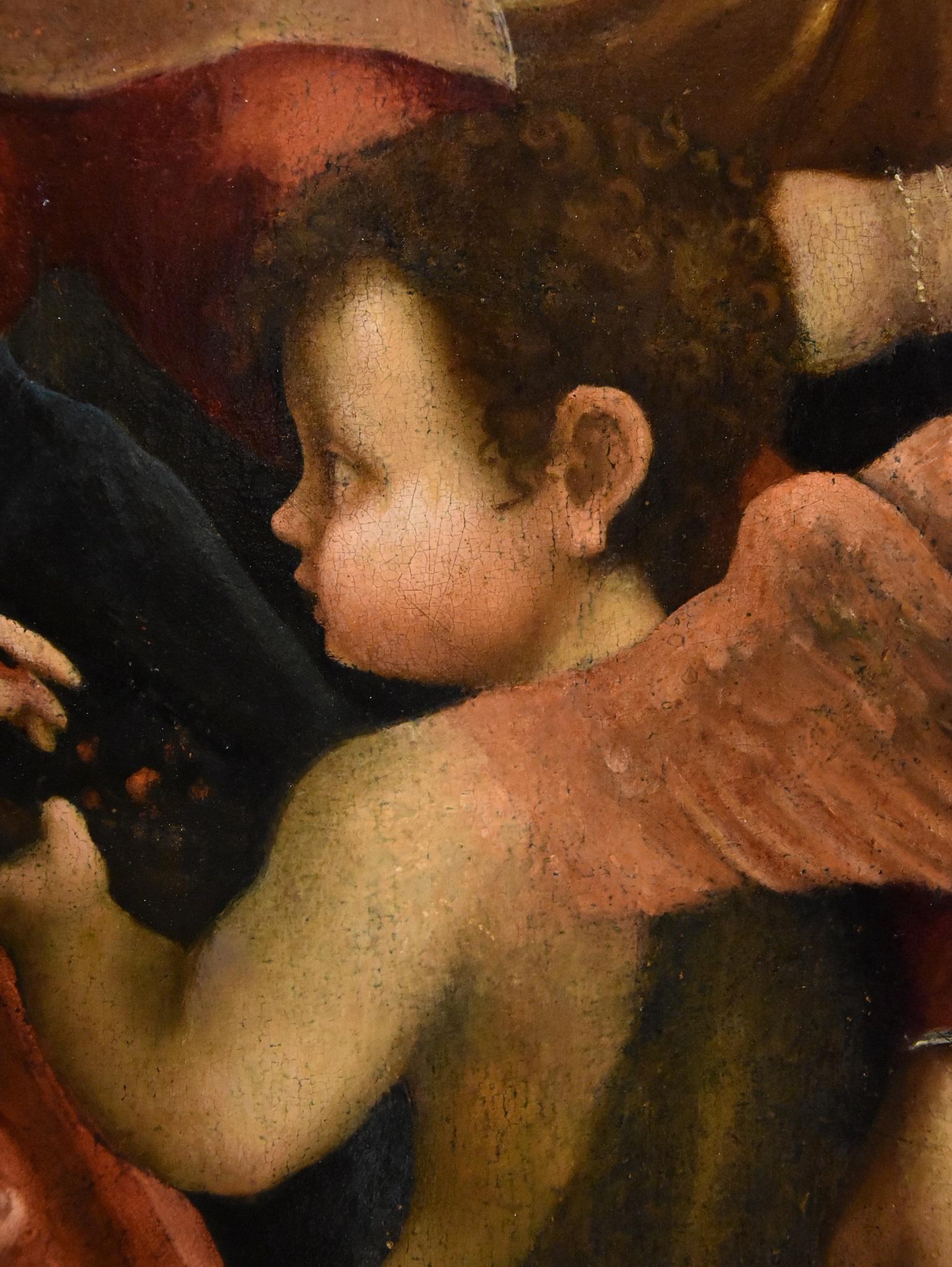 Madonna Correggio, Gemälde Öl auf Tisch, 16. Jahrhundert, Italienischer Altmeister, religiös  im Angebot 7