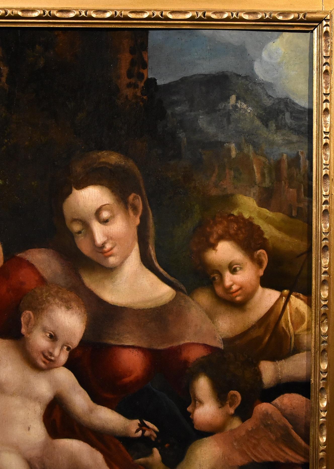 Madonna Correggio, Gemälde Öl auf Tisch, 16. Jahrhundert, Italienischer Altmeister, religiös  (Braun), Portrait Painting, von Antonio Allegri, known as Correggio (Correggio c. 1489 - 1534)