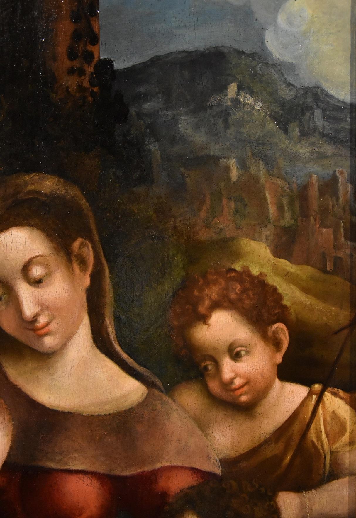 Madonna Correggio, Gemälde Öl auf Tisch, 16. Jahrhundert, Italienischer Altmeister, religiös  im Angebot 1