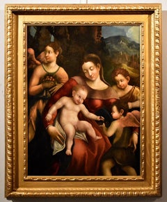 Madonna Correggio Paint Oil on table 16th Century Old master Italian Religious 