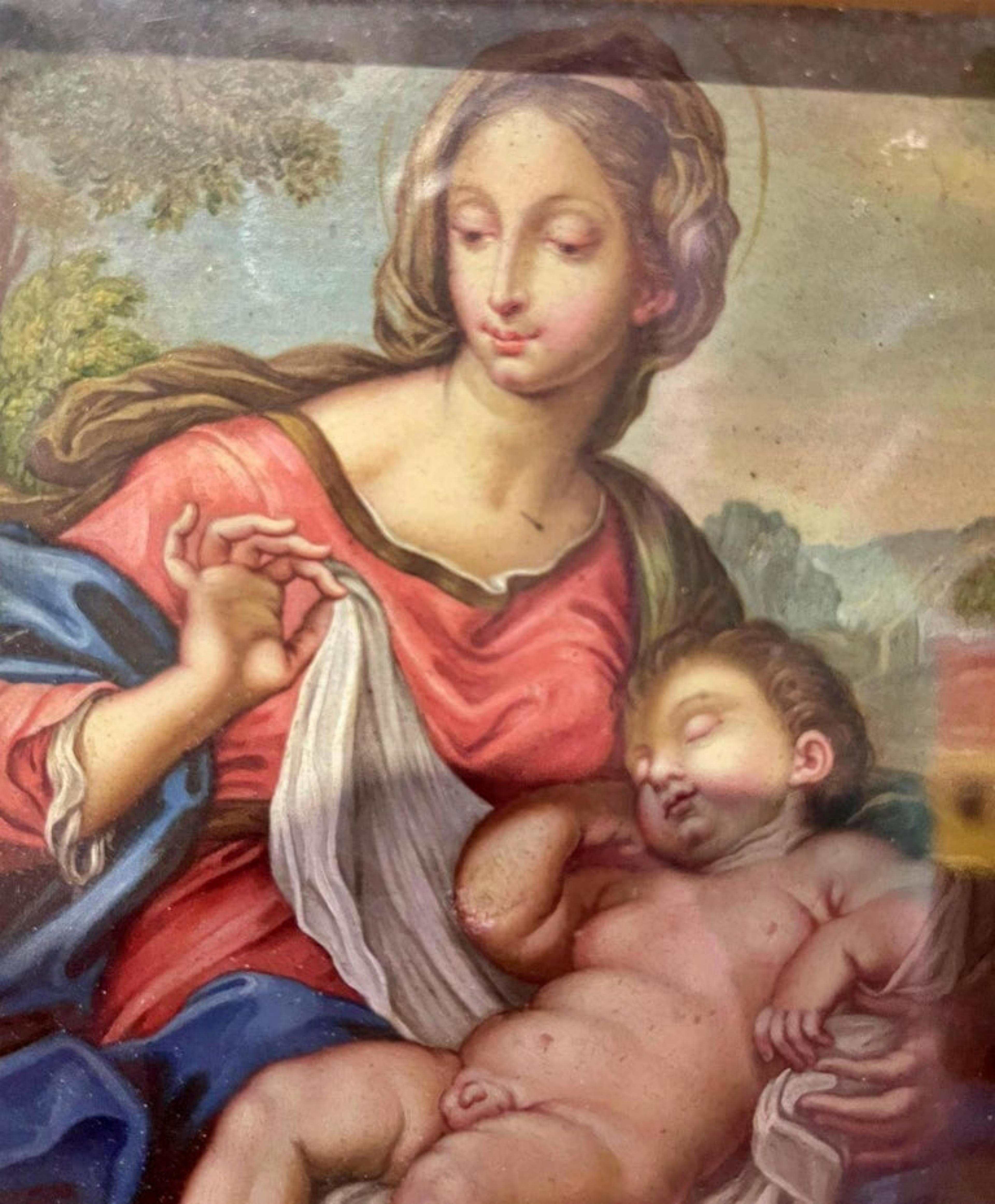 Baroque Antonio Allegri, Our Lady with the Child Jesus 16th Century For Sale