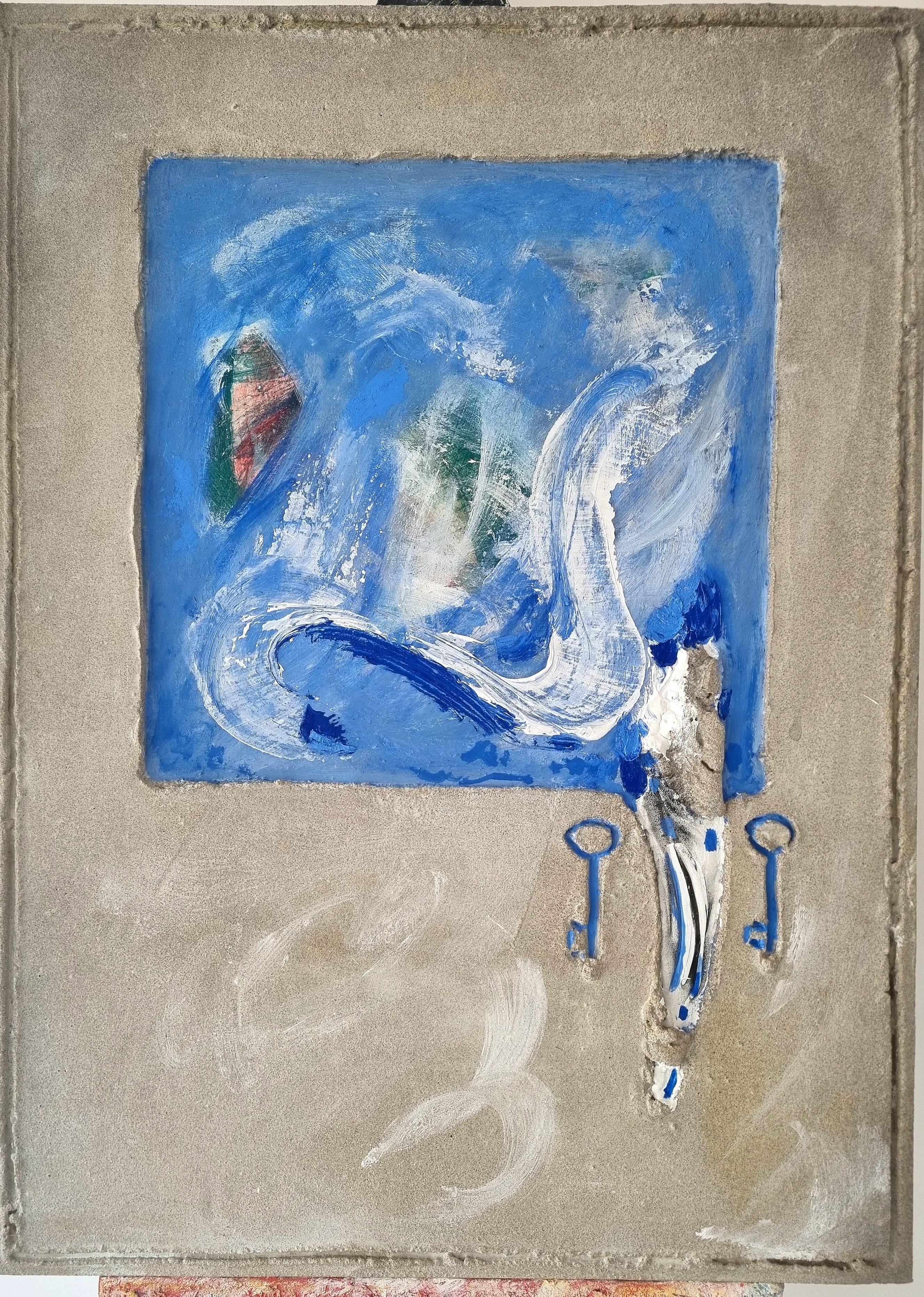 Antoni Amat  tecnica mista astratta originale - Painting di Antonio Amat