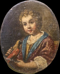 Portrait of a Child playing with a Bird. Attrib. to Antonio Amorosi (1660-1738)