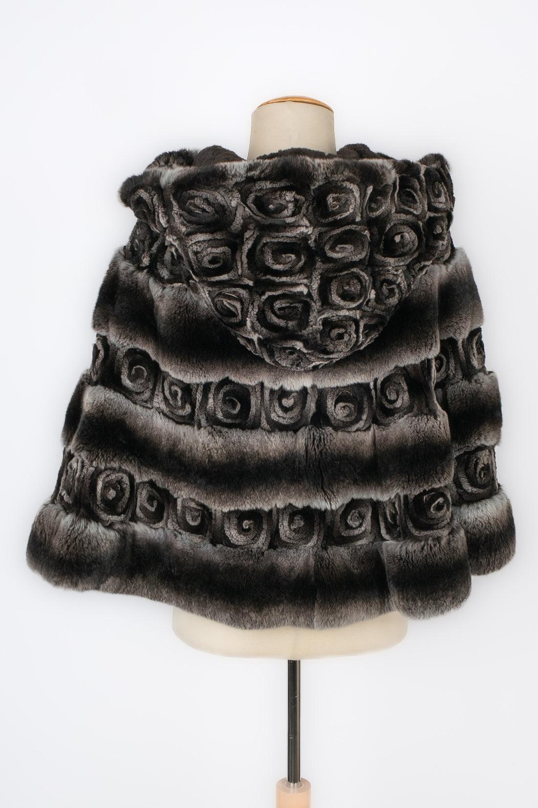 Black Antonio Arnesano Rex Rabbit Fur Cape