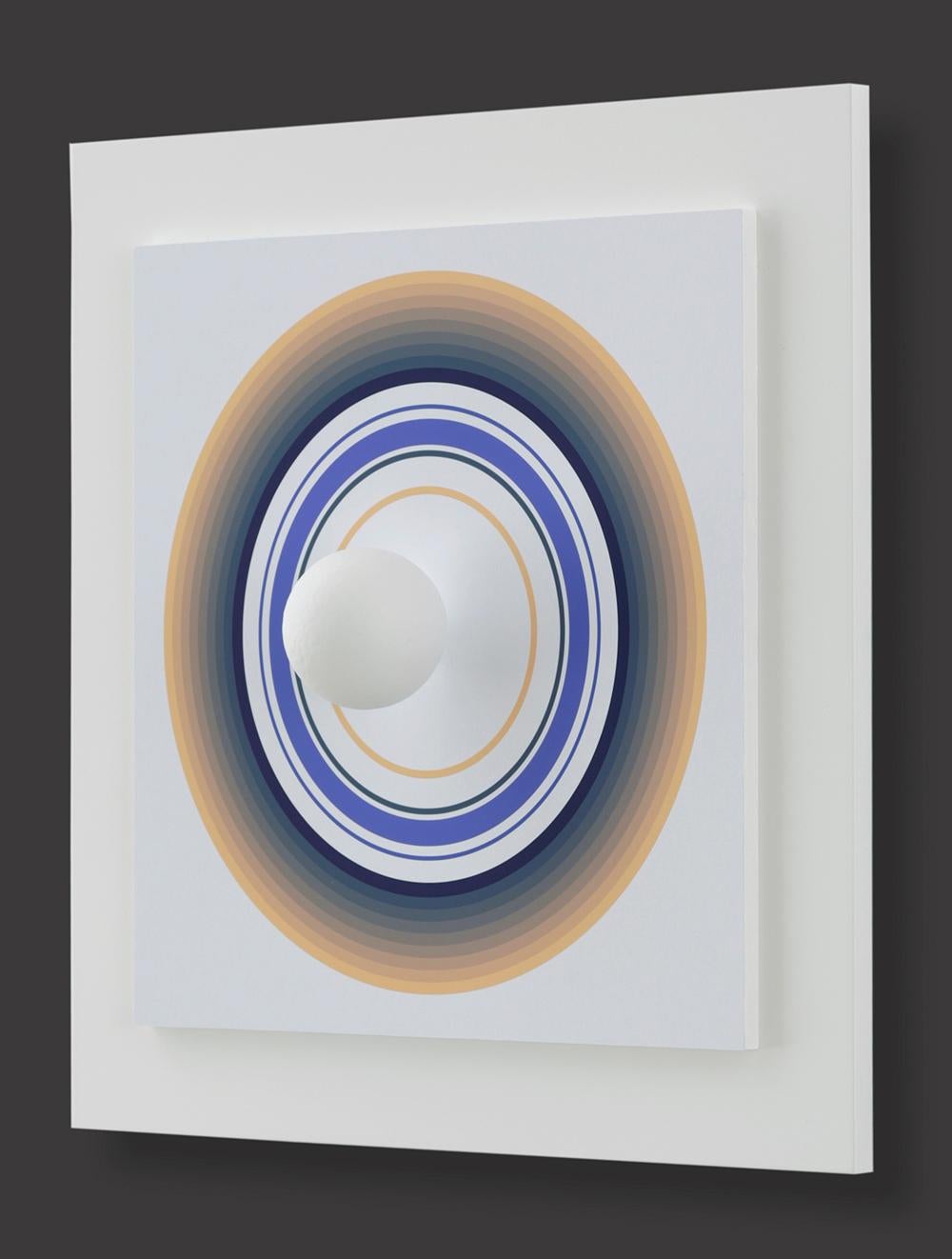 Asistype 4 - boule sur cercle - Op Art Mixed Media Art par Antonio Asis