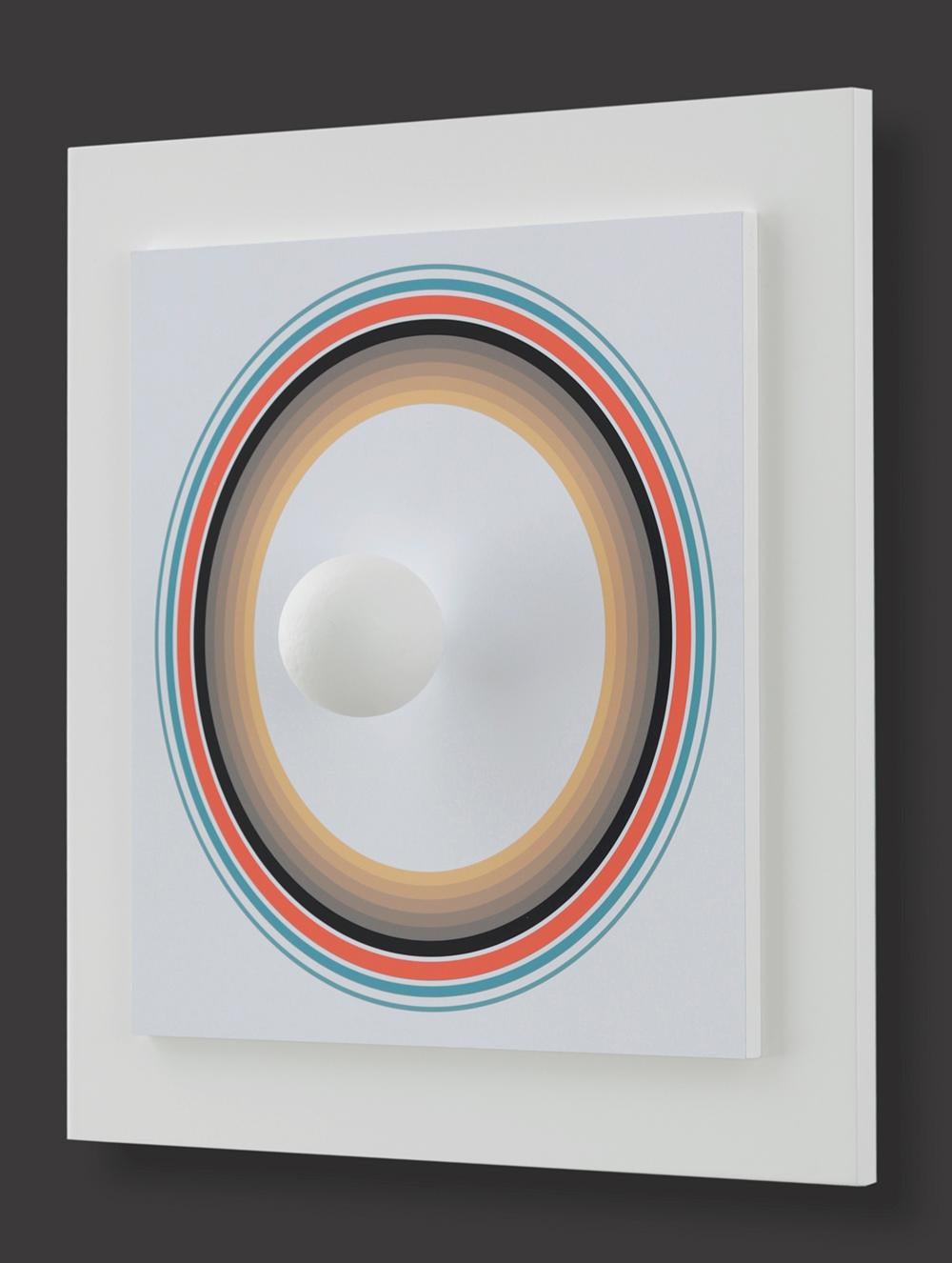 Asistype 10 - boule sur cercle - Sculpture by Antonio Asis