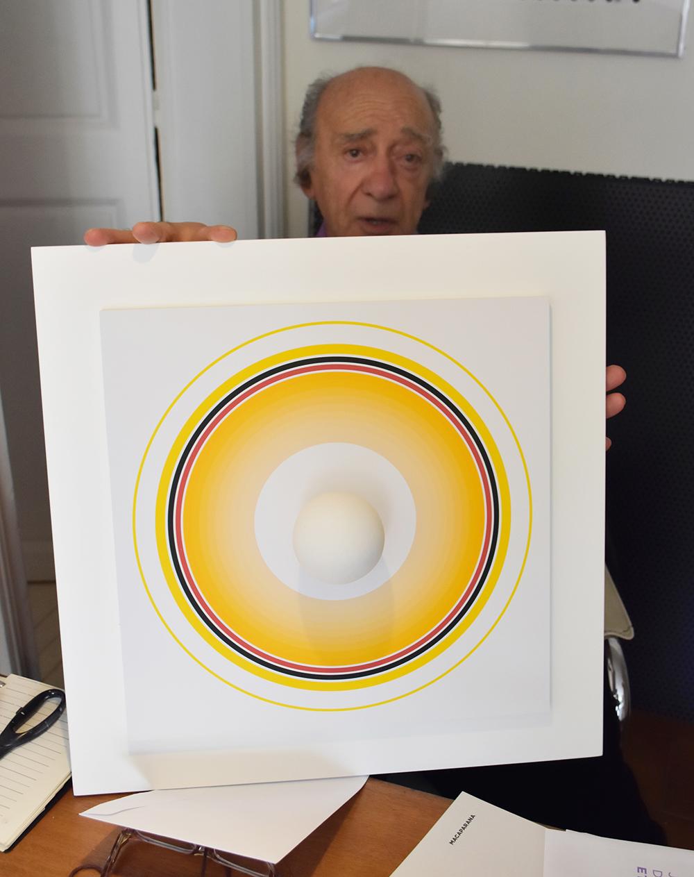 Asistype 9 - boule sur cercle - Contemporain Mixed Media Art par Antonio Asis