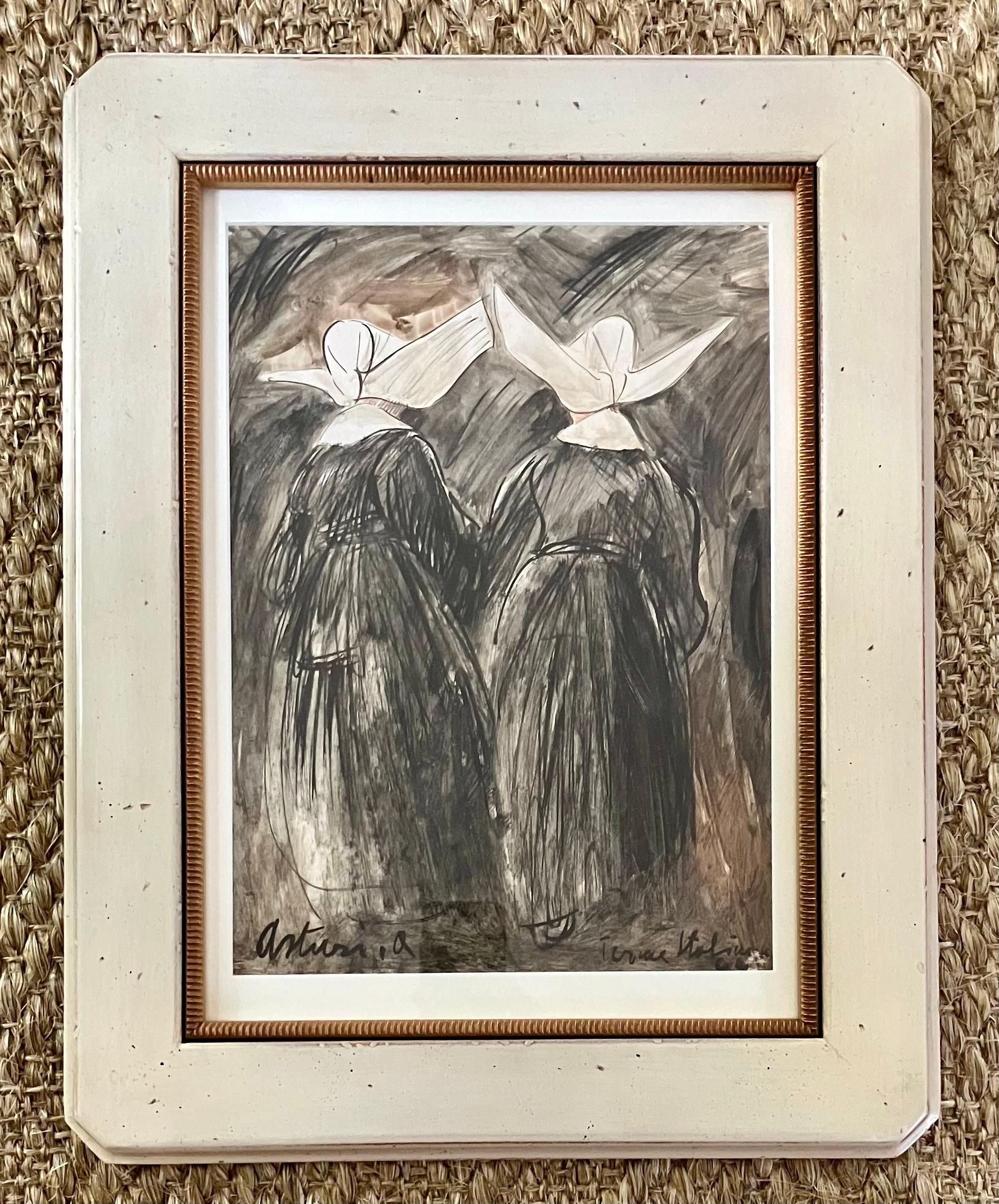 Hand-Painted Antonio Asturi (1904-1996). Nuns For Sale