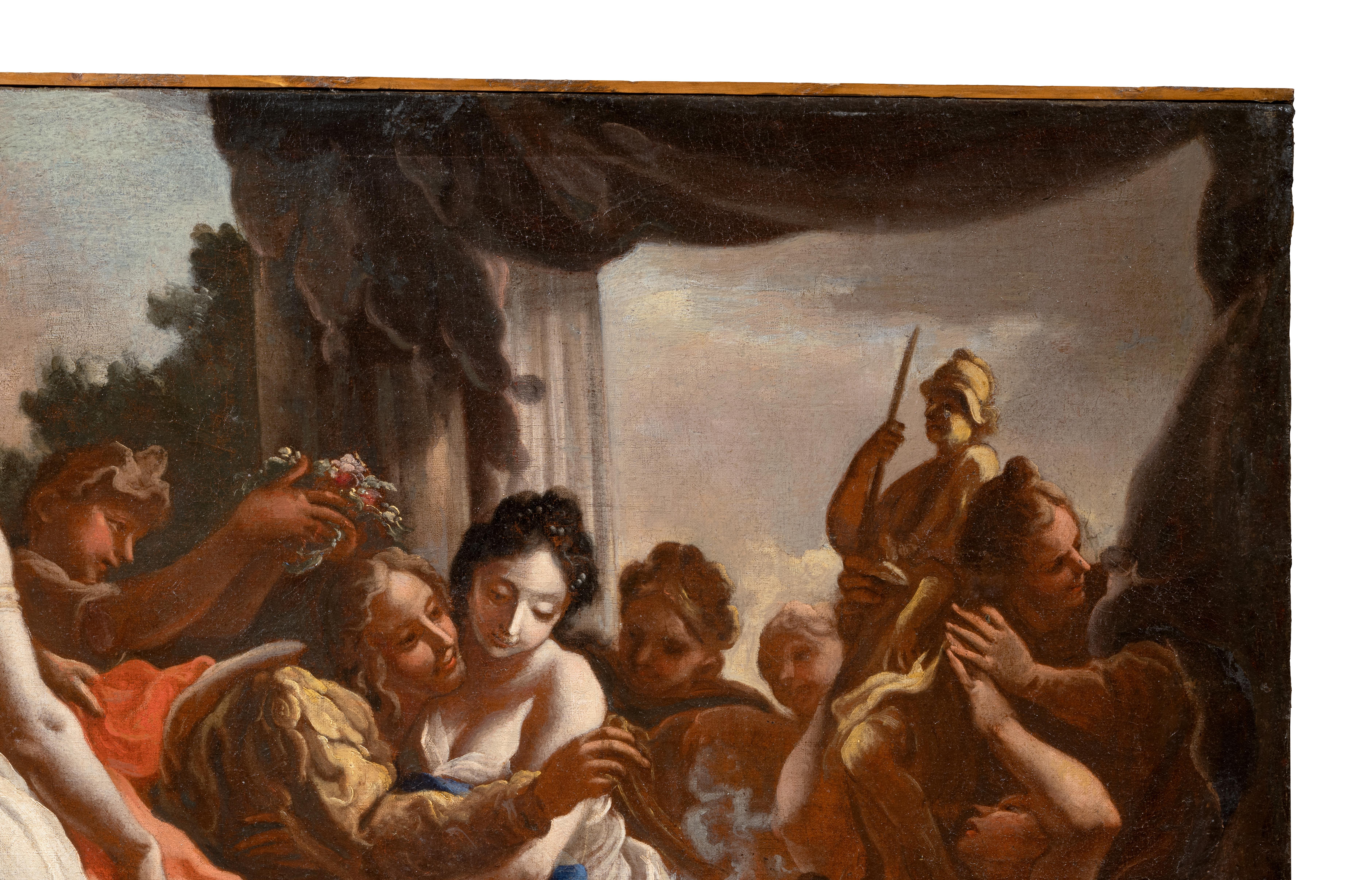 XVII secolo Di Antonio Balestra Salomone che sacrifica agli idoli Olio su tela in vendita 1