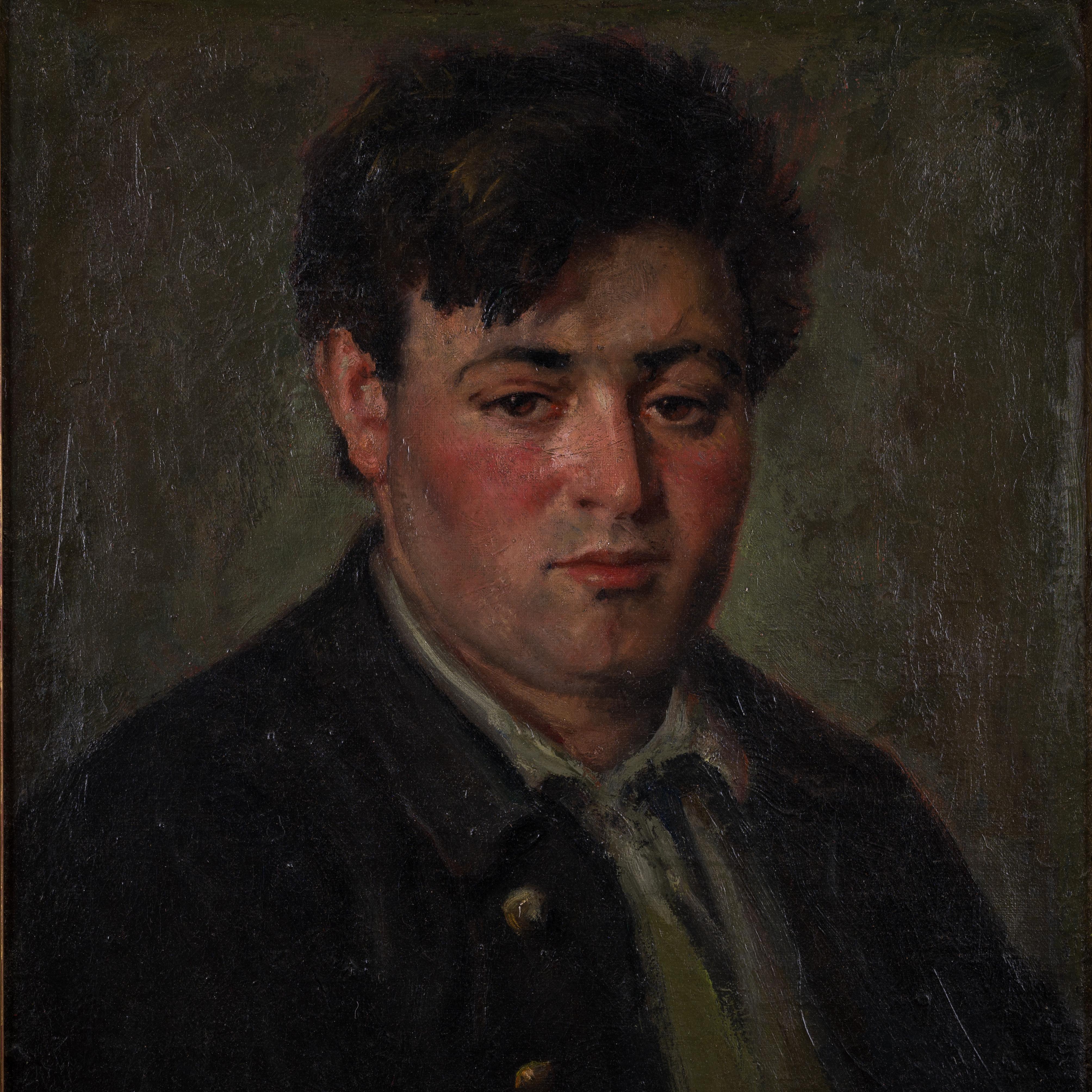 American Antonio Barone Gentleman Portrait Painting For Sale