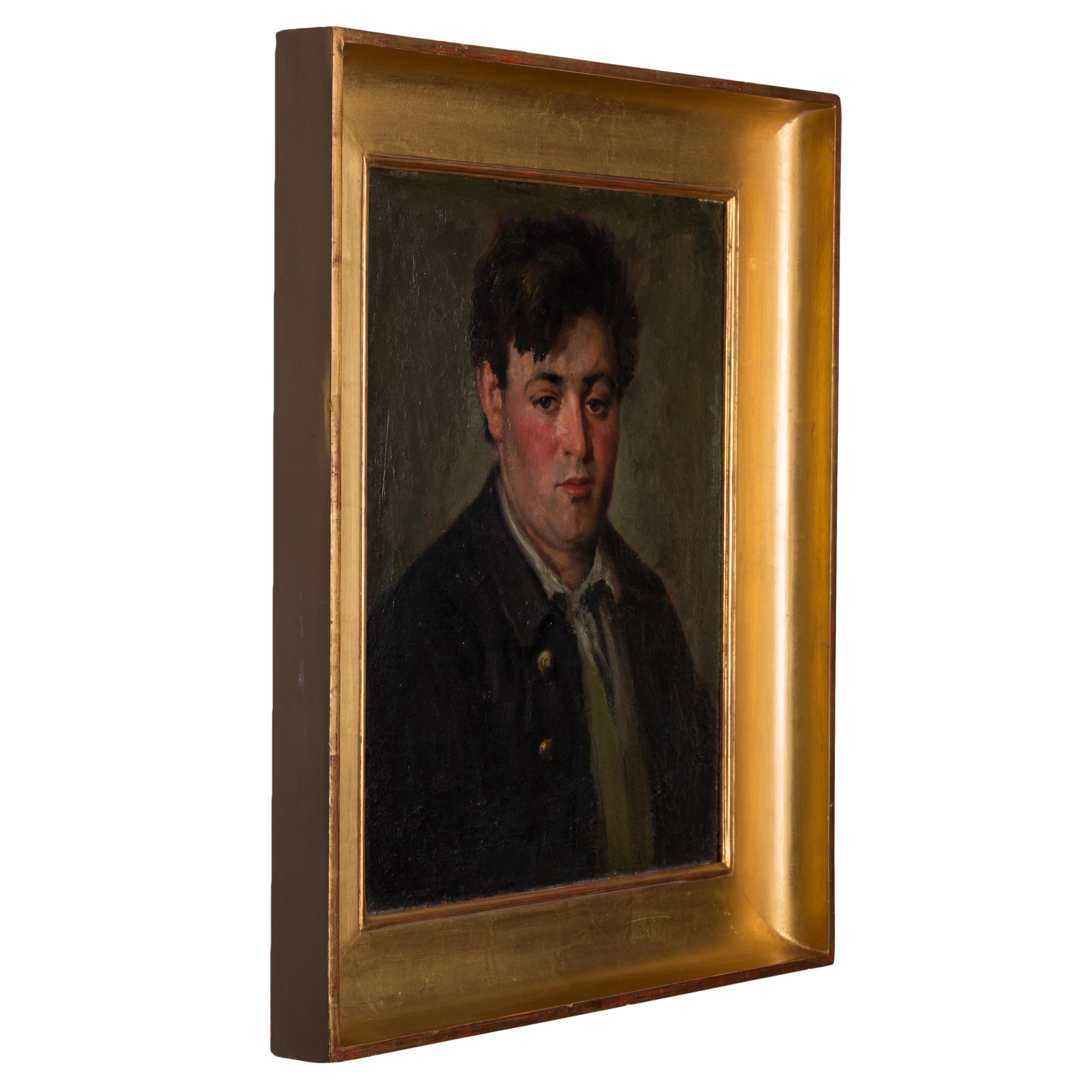 Antonio Barone Gentleman Portrait Painting In Good Condition For Sale In Savannah, GA