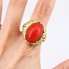 Antonio Belgiorno 18k yellow Gold Ring with Red Coral