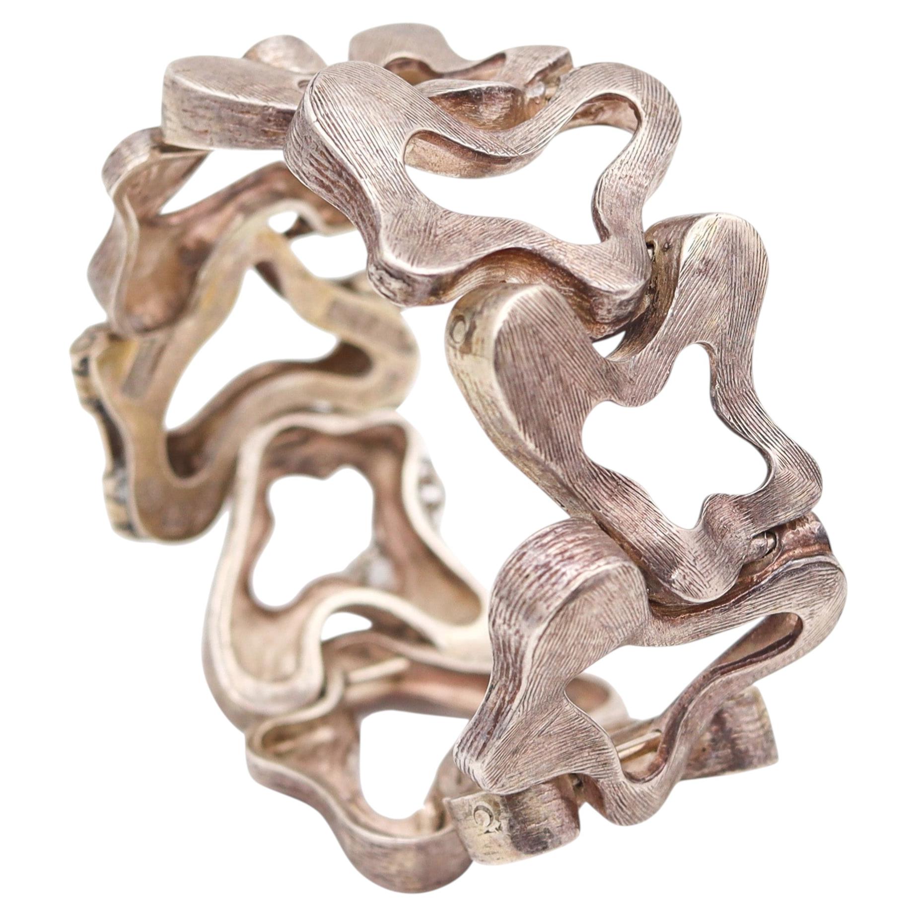 ANTONIO BELGIORNO 1970 Concretism Artistic Bracelet In .925 Sterling Silver