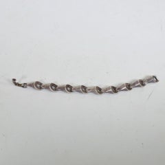 Antonio Belgiorno Modernist Geometric Silver Chain Link Bracelet Argentina 1950s