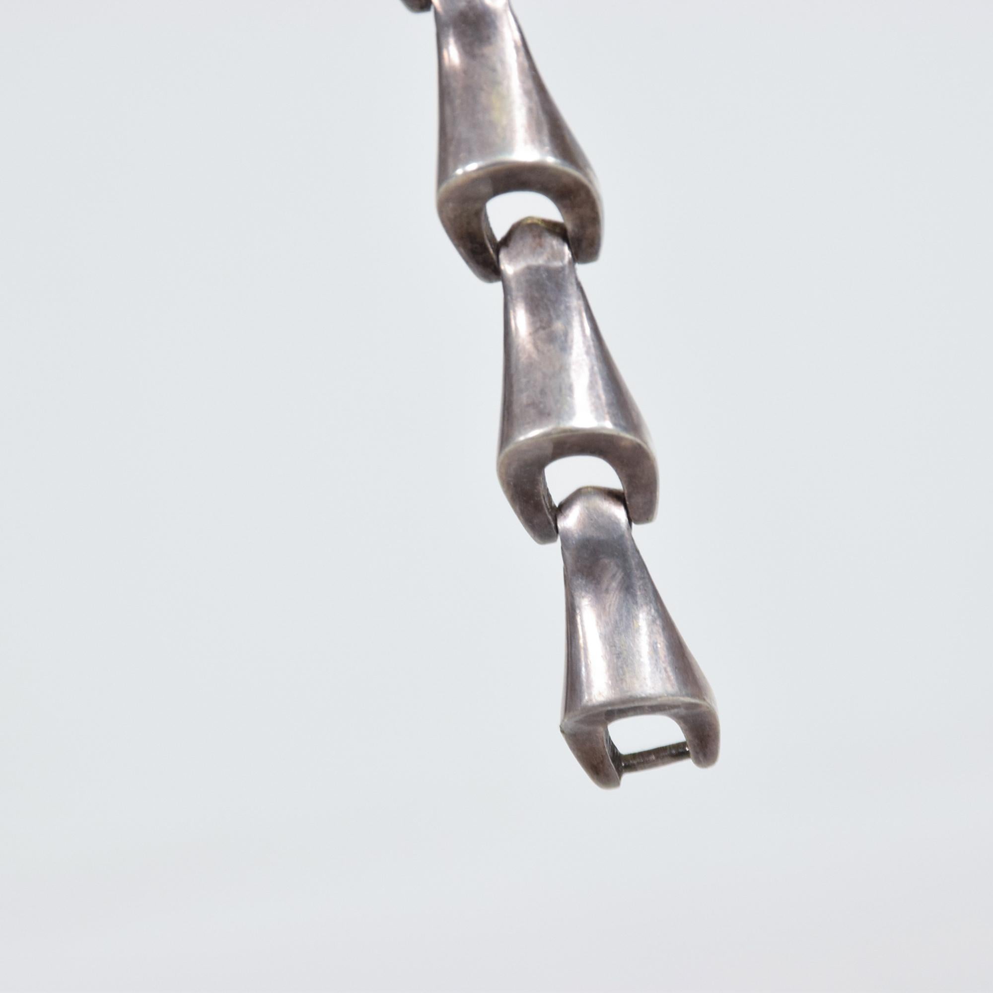 Antonio Belgiorno Bracelet à maillons moderniste géométriques en argent Argentine des années 1950 3