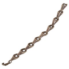 Vintage Antonio Belgiorno Modernist Geometric Silver Chain Link Bracelet Argentina 1950s