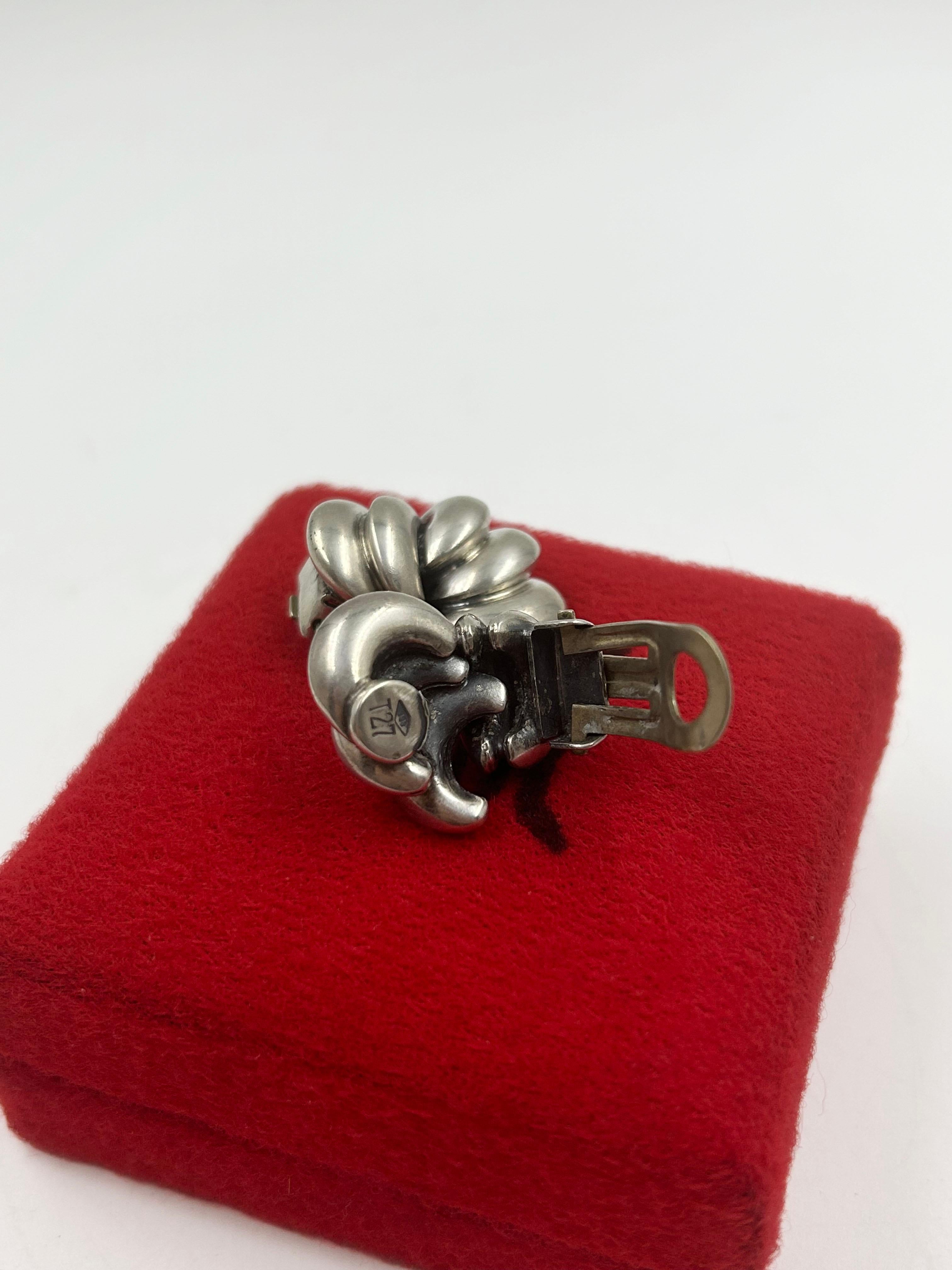 Antonio Belgiorno - Coppia di orecchini a clip in argento 900, Argentina, metà del XX secolo In condizioni buone in vendita a Autonomous City Buenos Aires, CABA