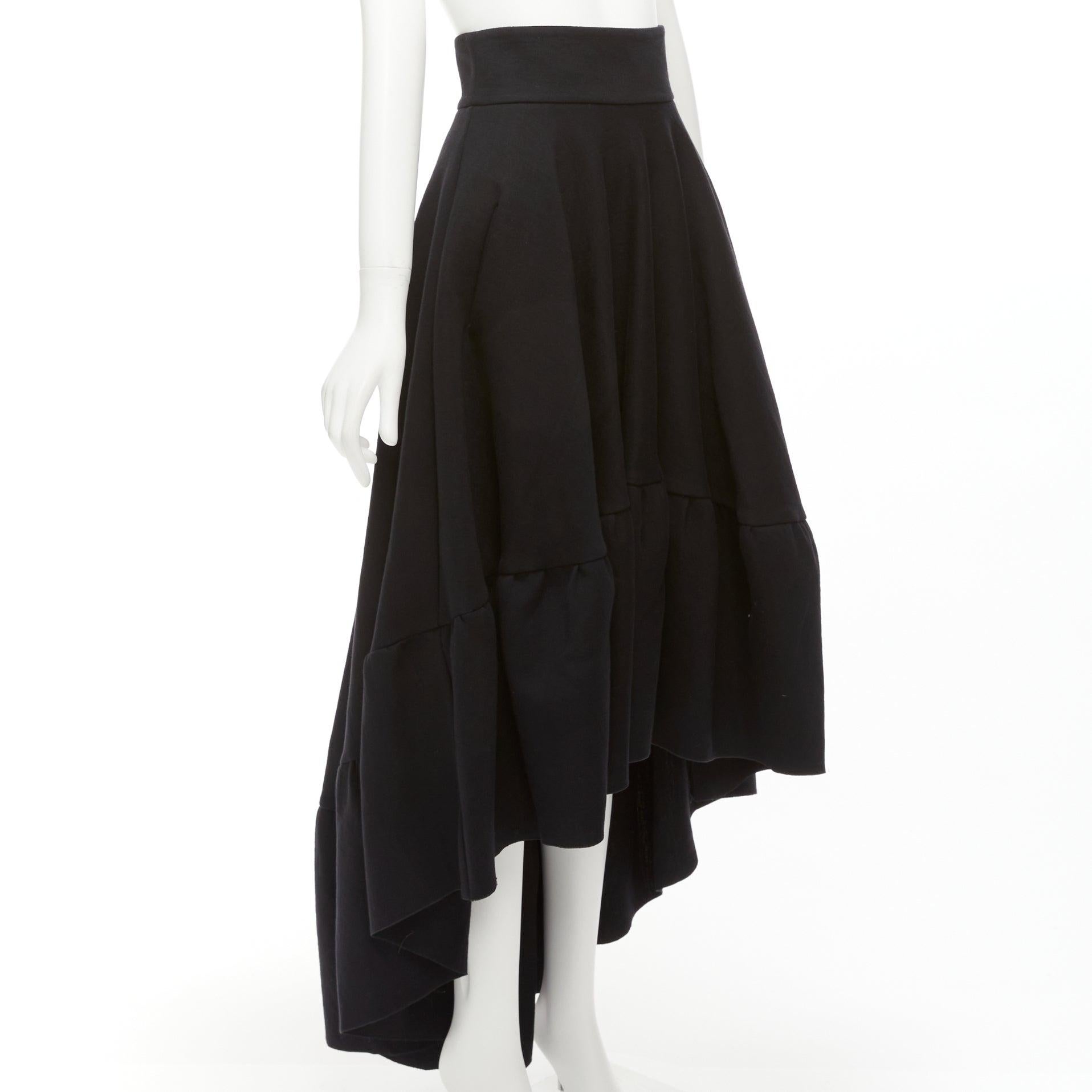 ANTONIO BERARDI black cotton blend high low dramatic ruffle skirt IT40 S
Reference: AAWC/A01159
Brand: Antonio Berardi
Material: Cotton, Blend
Color: Black
Pattern: Solid
Closure: Zip
Lining: Black Fabric
Extra Details: Side zip.
Made in: