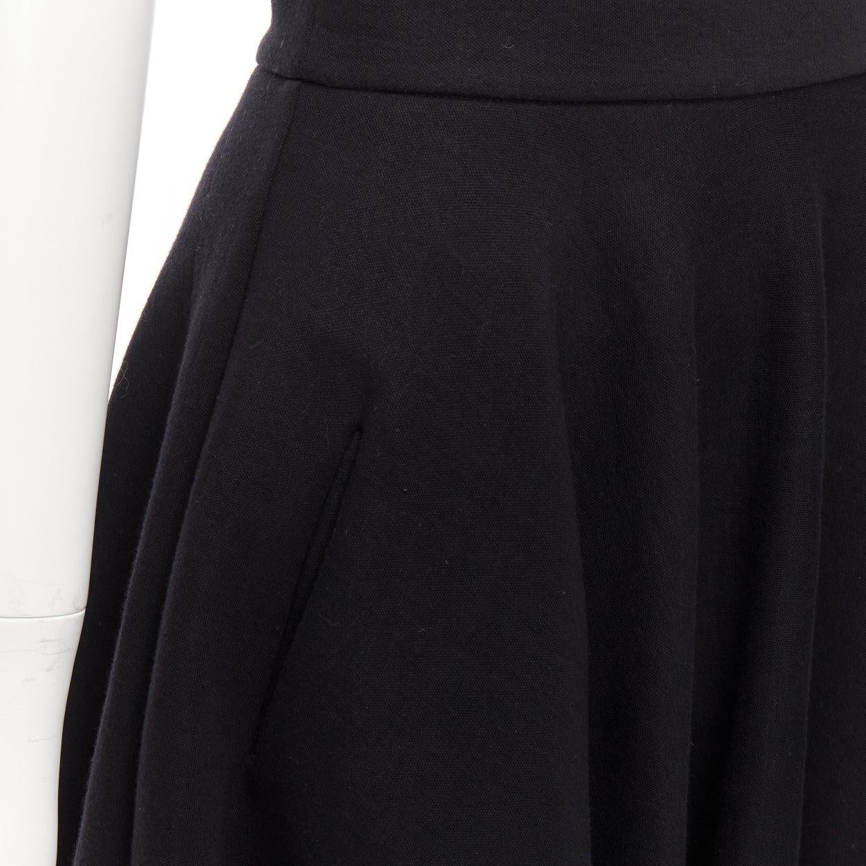 ANTONIO BERARDI black cotton blend high low dramatic ruffle skirt IT40 S For Sale 2