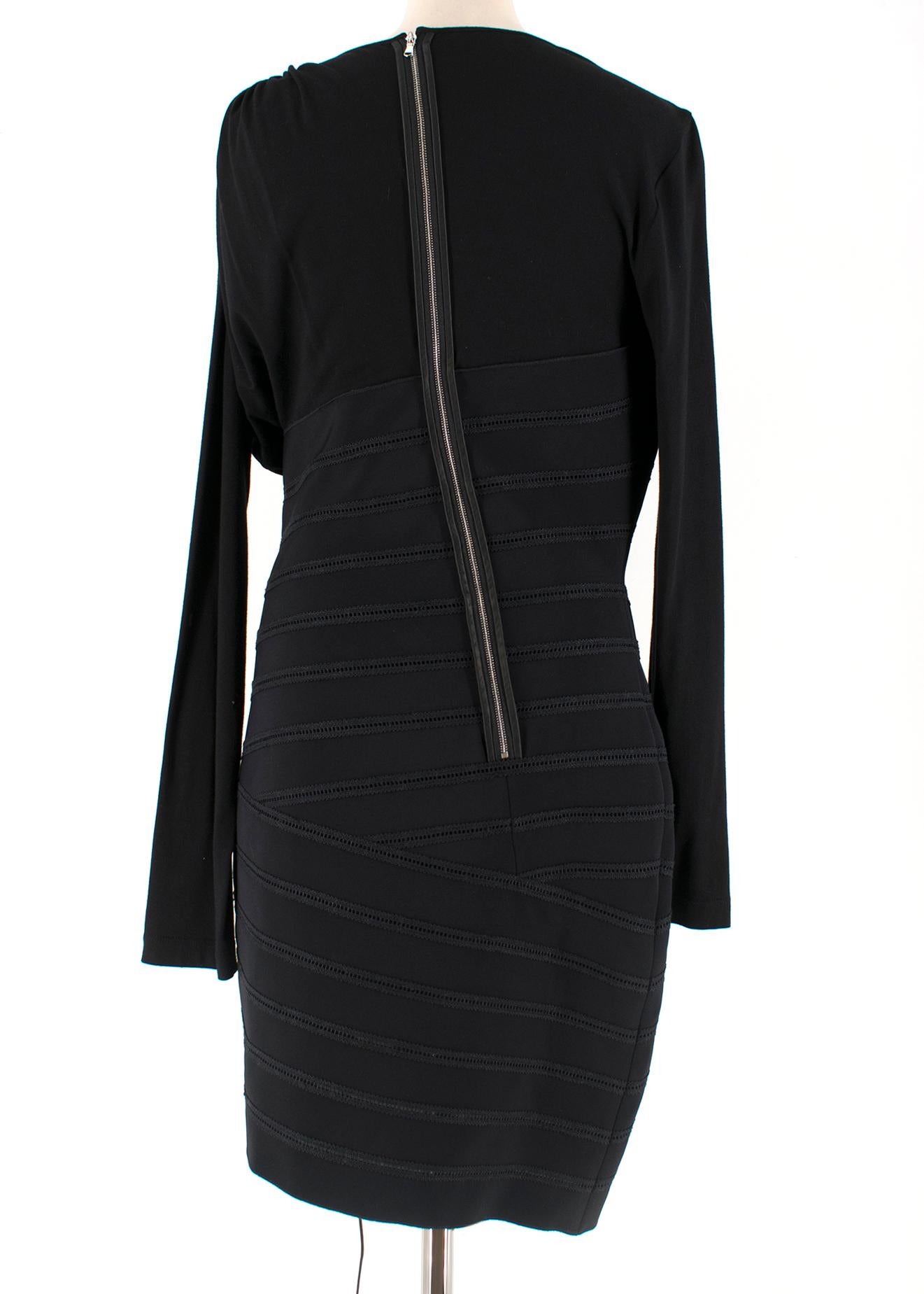 Women's or Men's Antonio Berardi Black Draped Lace-Up Asymmetric Dress Size US 8 For Sale