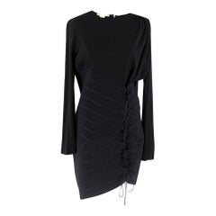 Antonio Berardi Black Draped Lace-Up Asymmetric Dress Size US 8
