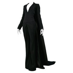 Antonio Berardi Black Runway Jumpsuit With Electric Blue Train 2013