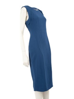 Antonio Berardi Blue Cut-Out Detail Midi Dress Size L