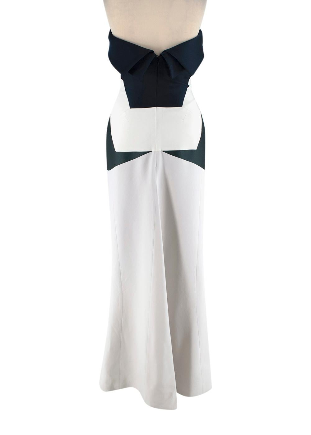 Gray Antonio Berardi Colourblock Strapless Fitted Gown - US Size 6 For Sale