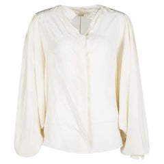 Blusa Antonio Berardi Crema Seda Detalle Manga Murciélago M