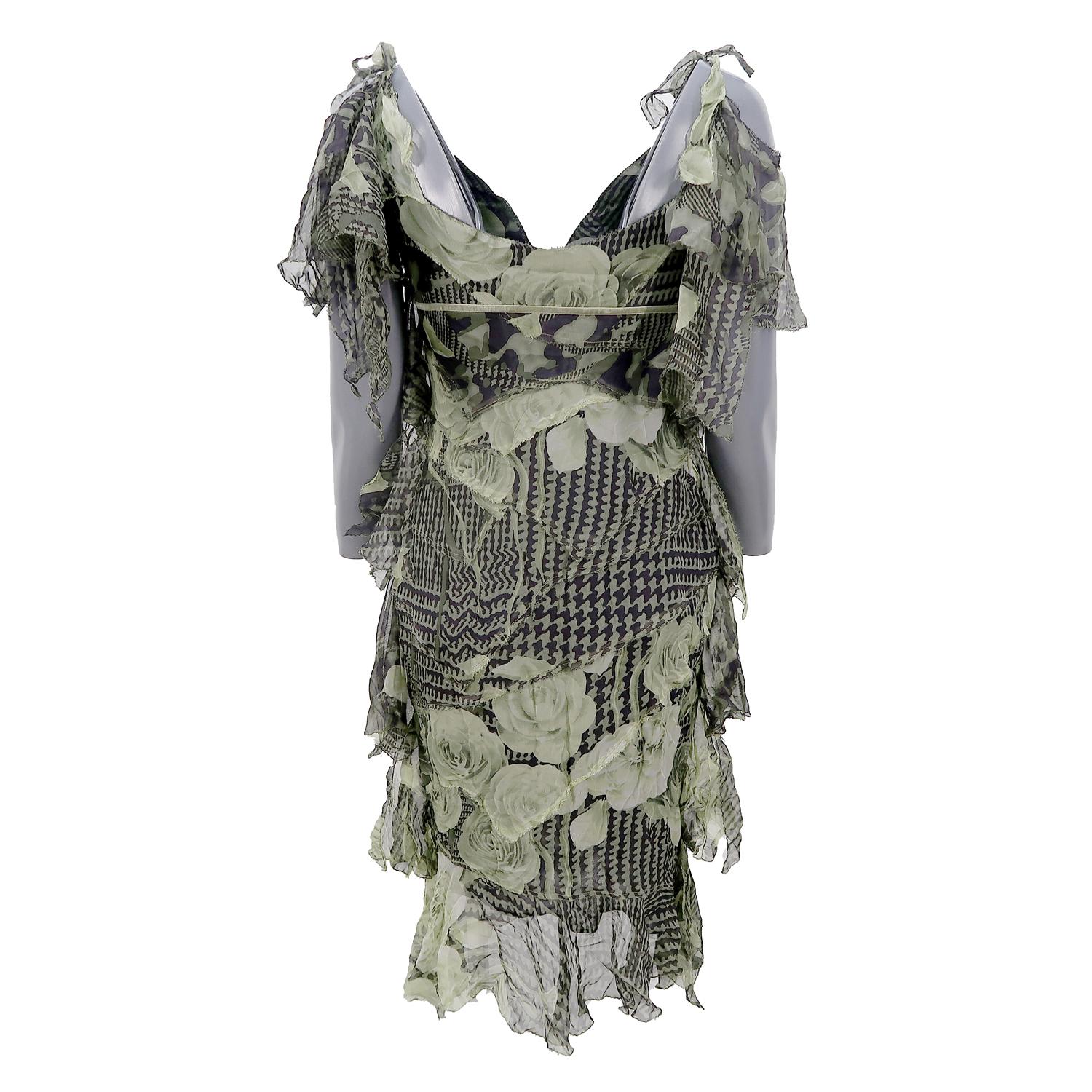 Antonio Berardi FW-2004 Silk Sleeveless Print Dress In Excellent Condition For Sale In Brussels, BE