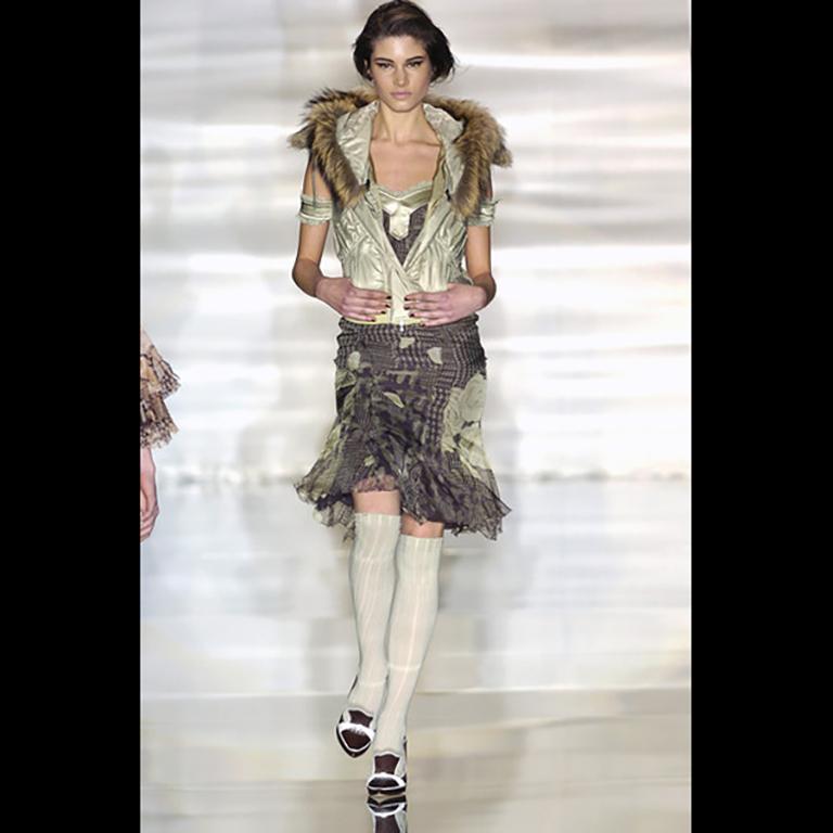 Antonio Berardi - Vestito senza maniche in seta con stampa FW-2004 in vendita 2