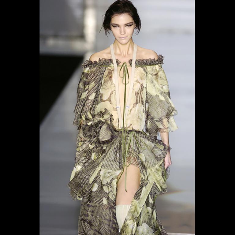 Antonio Berardi FW-2004 Silk Sleeveless Print Dress For Sale 3