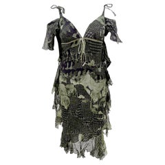 Used Antonio Berardi FW-2004 Silk Sleeveless Print Dress