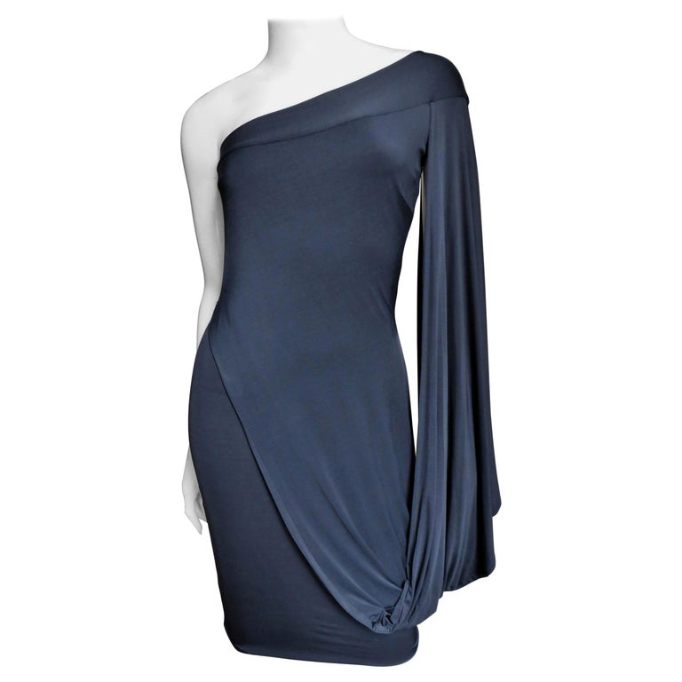Antonio Berardi New Silk Drape One Sleeve Dress For Sale at 1stdibs