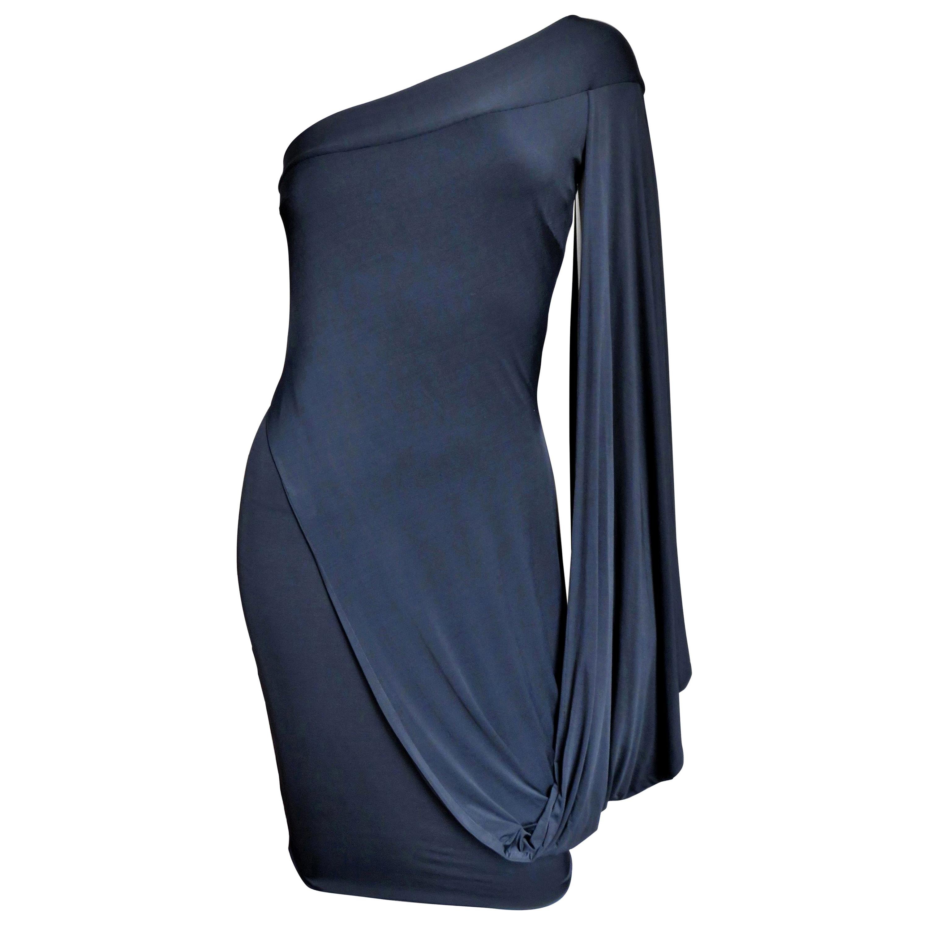 Antonio Berardi Silk Drape One Sleeve Dress