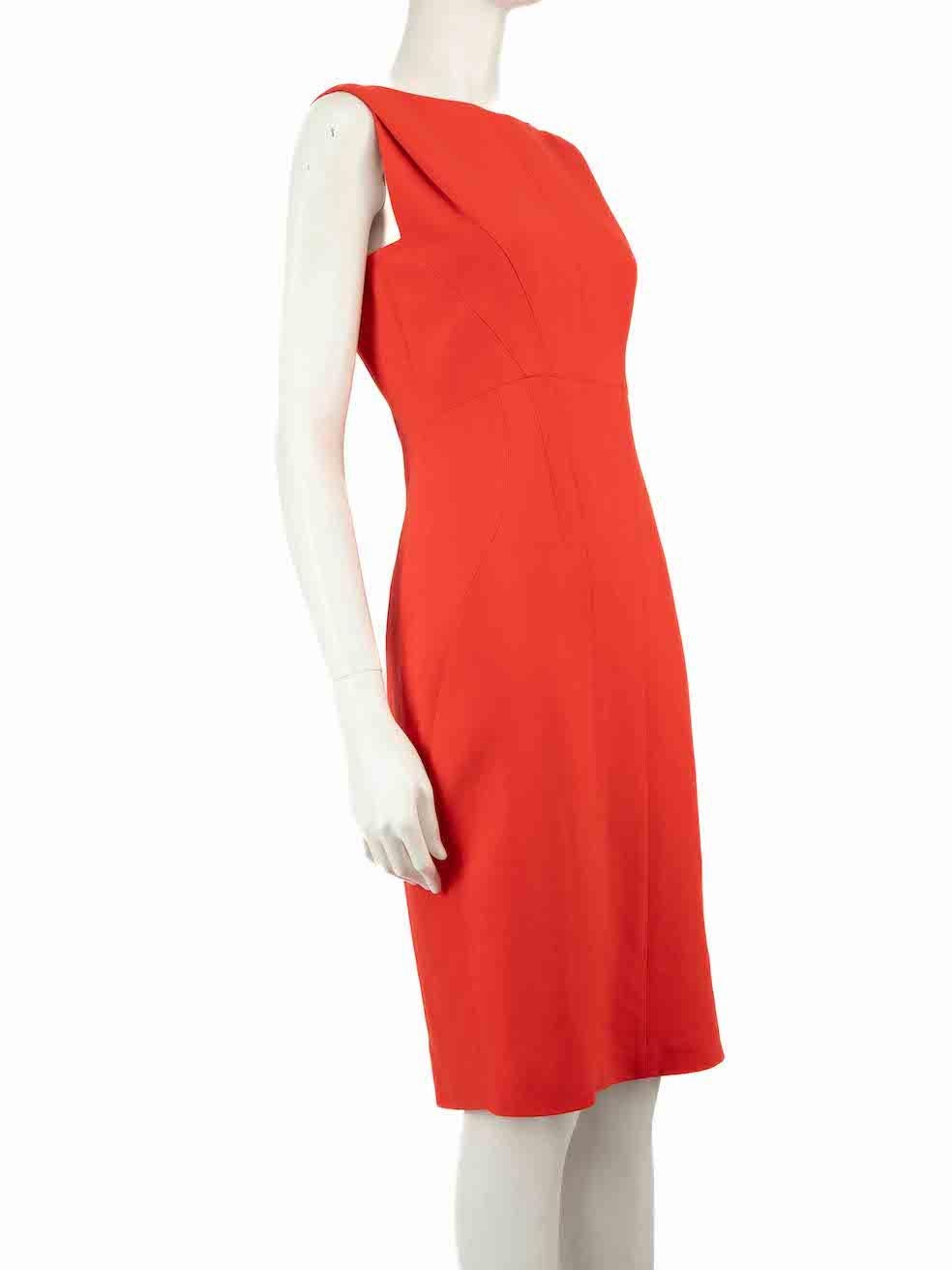 CONDITION is Very good. Minimal wear to dress is evident where the hook near side zip is misshapen. Part of the label tag has been cut off on this used Antonio Berardi designer resale item.
 
 
 
 Details
 
 
 Red
 
 Wool
 
 Knee length dress
 

