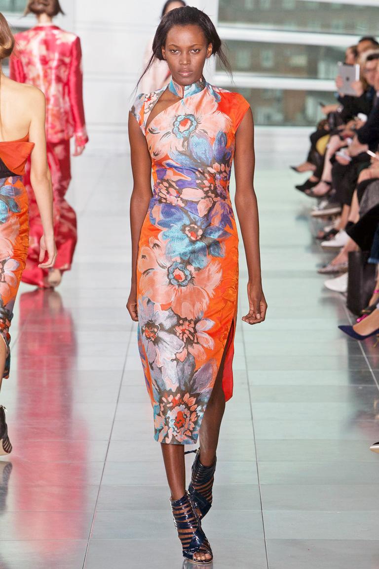 Antonio Berardi Runway Silk Jacquard Floral Cheonsang Stunning Sexy Dress   For Sale 1