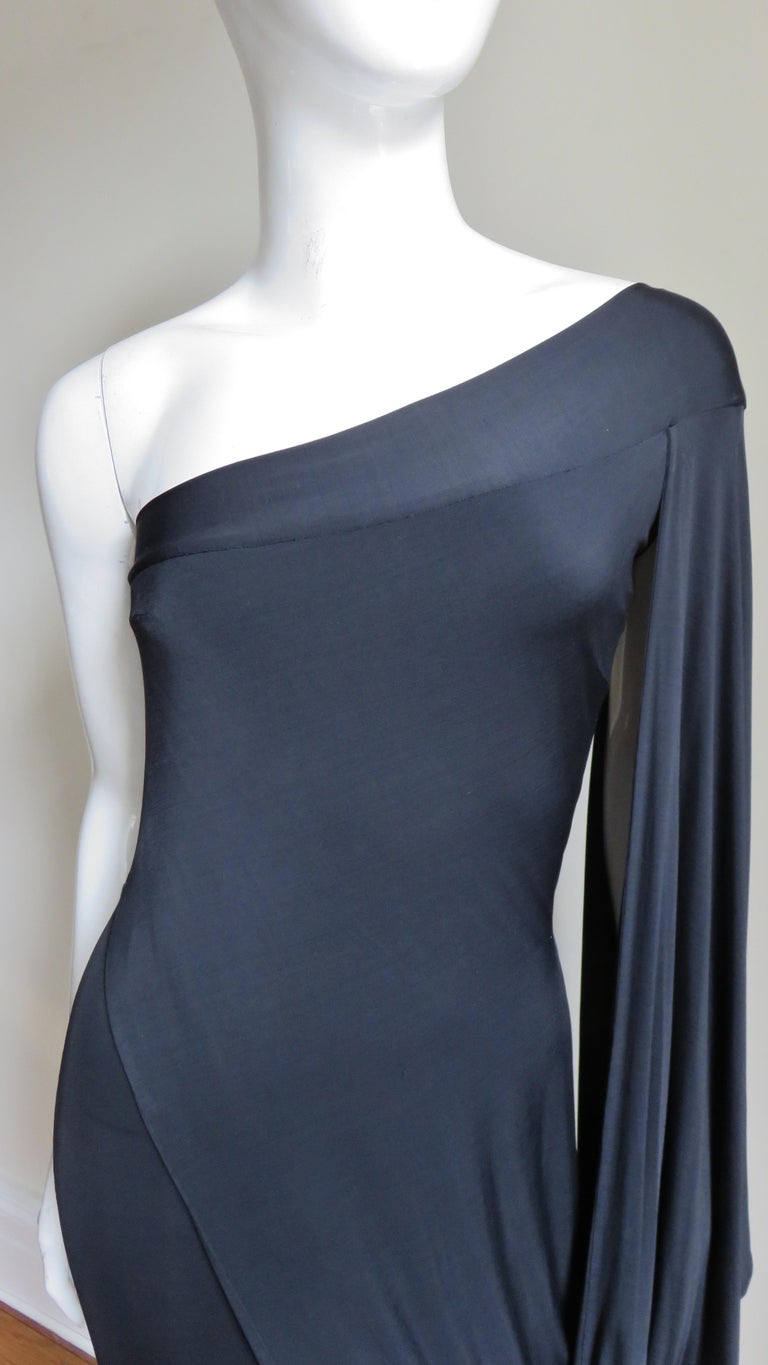 Antonio Berardi Silk Drape One Sleeve Dress For Sale at 1stdibs