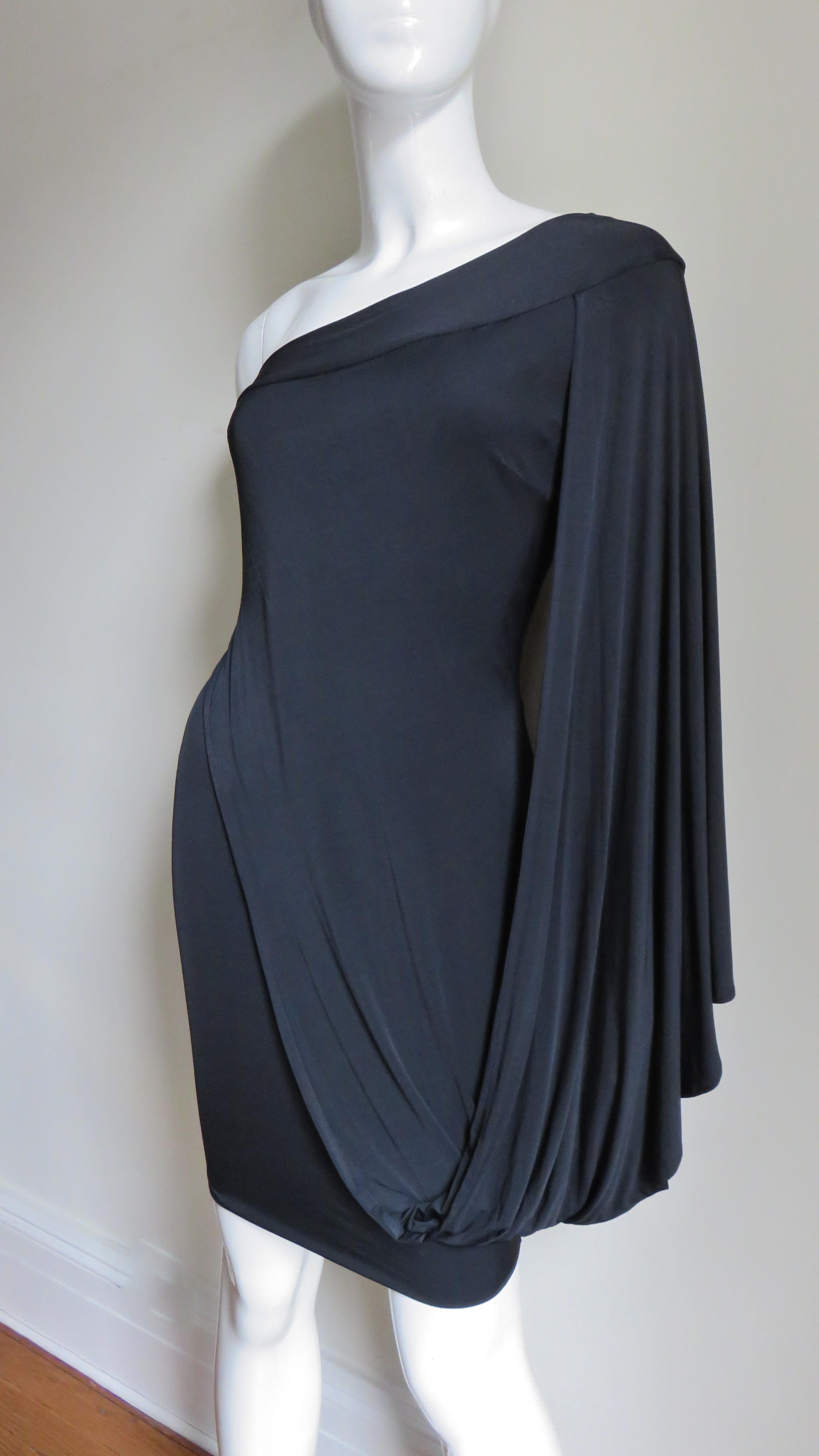 Black Antonio Berardi Silk One Sleeve Dress