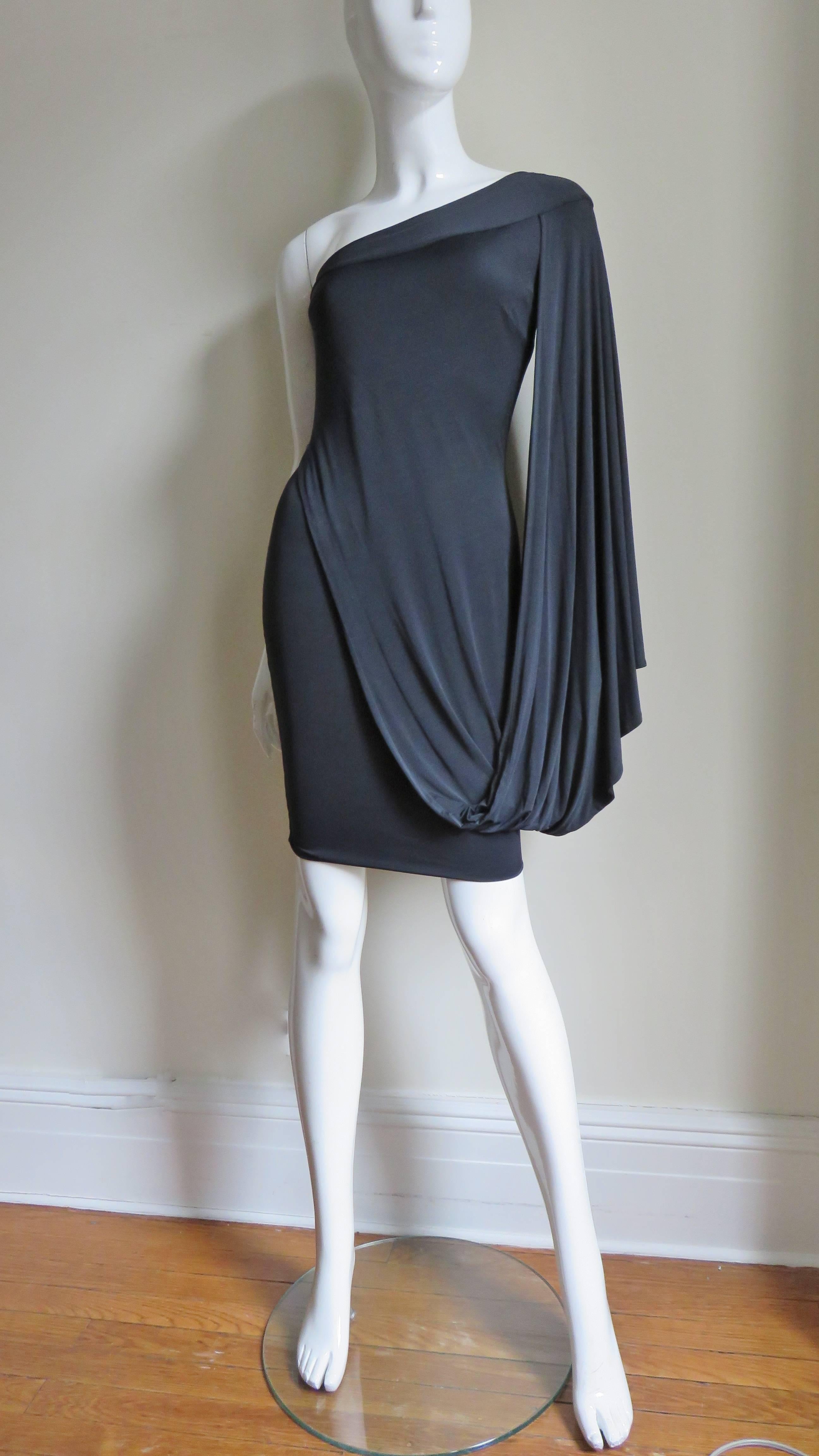 Antonio Berardi Silk Drape One Sleeve Dress For Sale at 1stDibs | silk ...